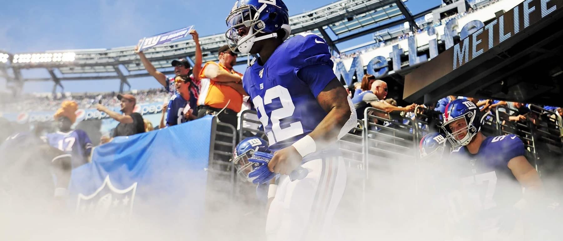 Wayne Gallman taking the field at MetLife Stadium
